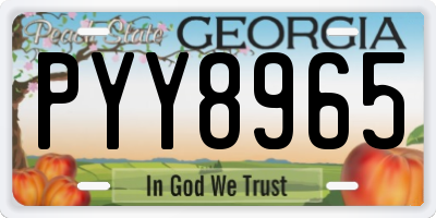 GA license plate PYY8965