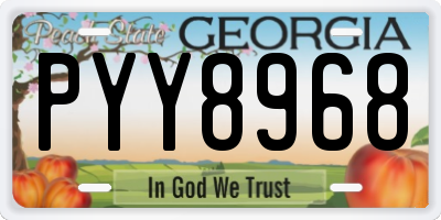 GA license plate PYY8968