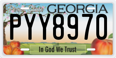 GA license plate PYY8970