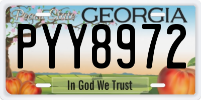 GA license plate PYY8972