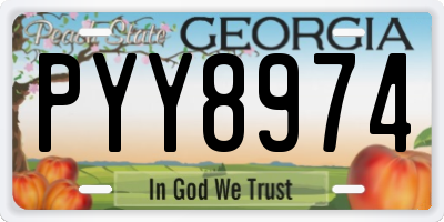 GA license plate PYY8974