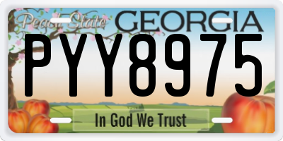 GA license plate PYY8975