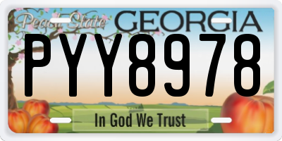 GA license plate PYY8978