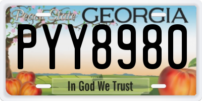 GA license plate PYY8980