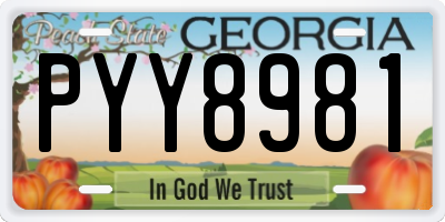 GA license plate PYY8981