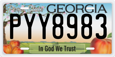 GA license plate PYY8983