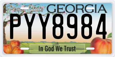 GA license plate PYY8984