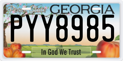 GA license plate PYY8985