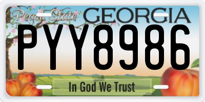 GA license plate PYY8986