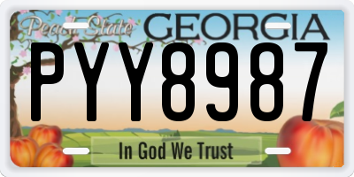 GA license plate PYY8987