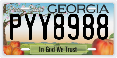 GA license plate PYY8988