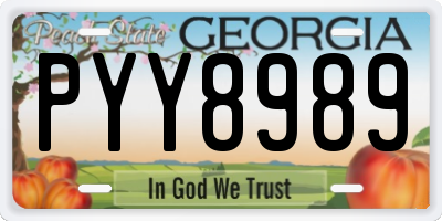 GA license plate PYY8989