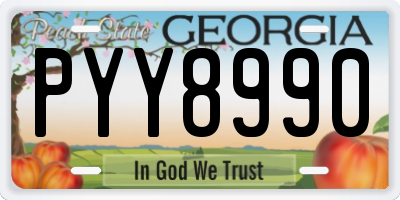 GA license plate PYY8990