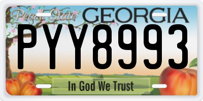 GA license plate PYY8993