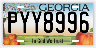 GA license plate PYY8996