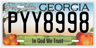 GA license plate PYY8998