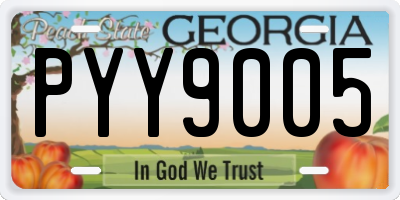 GA license plate PYY9005