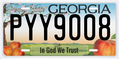 GA license plate PYY9008