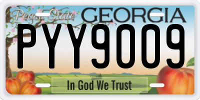 GA license plate PYY9009