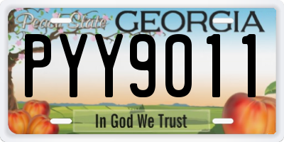 GA license plate PYY9011