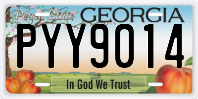GA license plate PYY9014