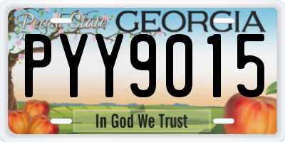 GA license plate PYY9015