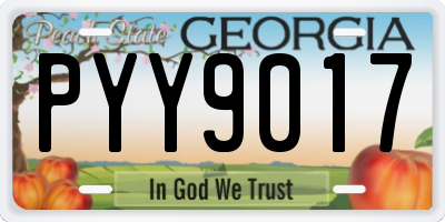 GA license plate PYY9017