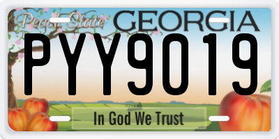 GA license plate PYY9019