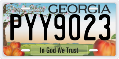 GA license plate PYY9023