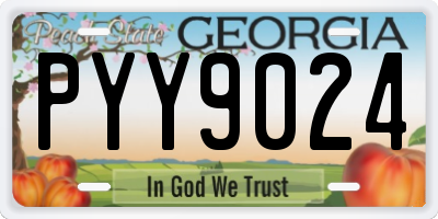 GA license plate PYY9024