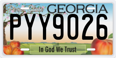 GA license plate PYY9026