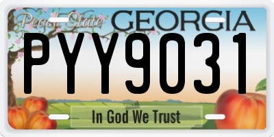 GA license plate PYY9031
