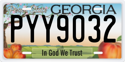 GA license plate PYY9032