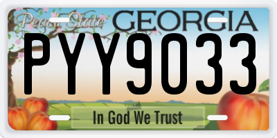 GA license plate PYY9033