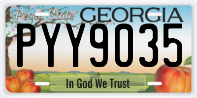 GA license plate PYY9035