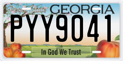 GA license plate PYY9041