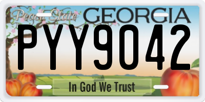 GA license plate PYY9042