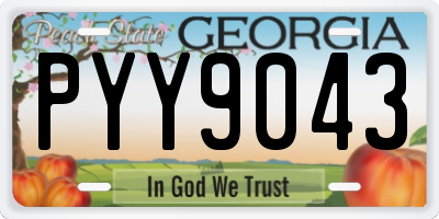 GA license plate PYY9043