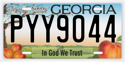 GA license plate PYY9044