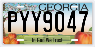 GA license plate PYY9047