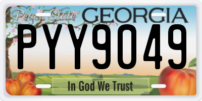 GA license plate PYY9049