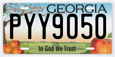 GA license plate PYY9050
