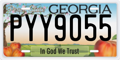 GA license plate PYY9055