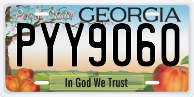 GA license plate PYY9060