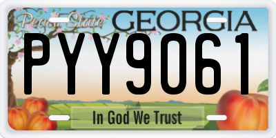 GA license plate PYY9061