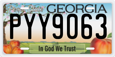 GA license plate PYY9063