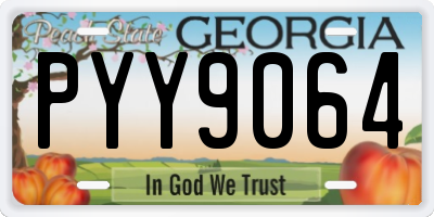 GA license plate PYY9064
