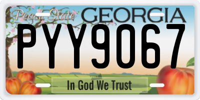 GA license plate PYY9067