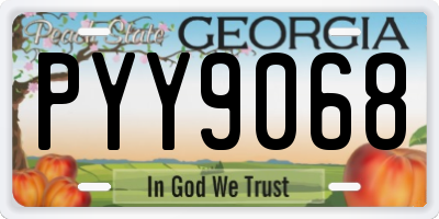 GA license plate PYY9068