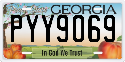 GA license plate PYY9069